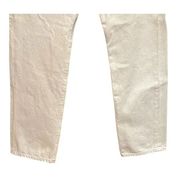 Goldsign Myra Straight Leg High Rise Jean Calla White Womens Size 27 - Picture 2 of 9